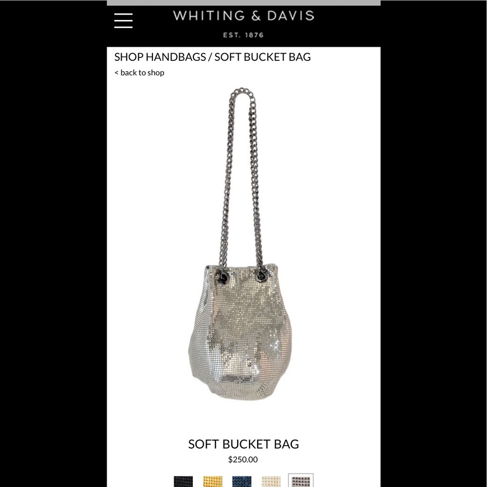 Whiting & Davis Soft Bucket Bag